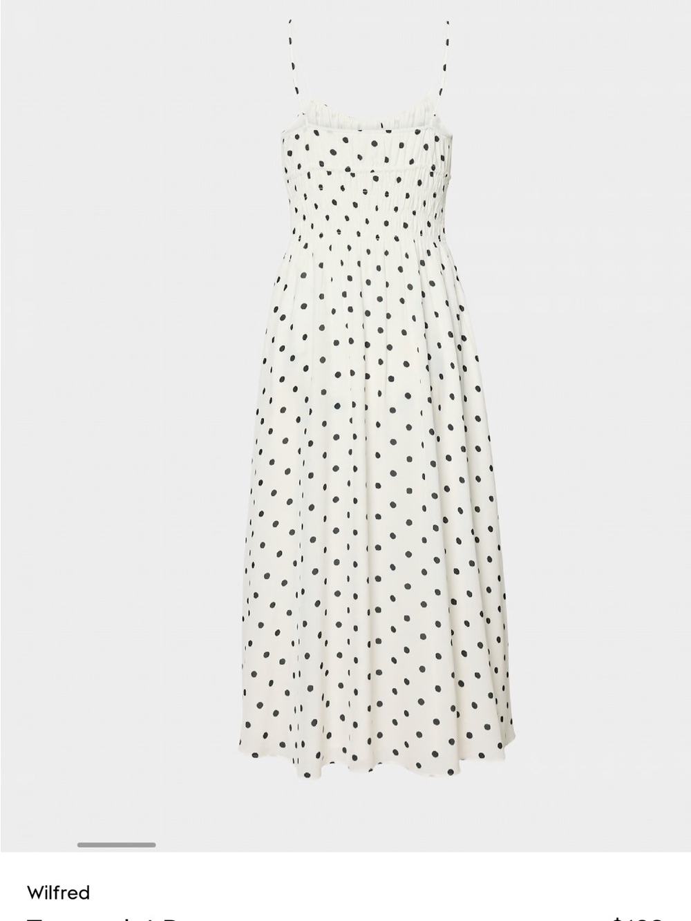 Wilfred Cream Midi Dress with Black Polka Dots